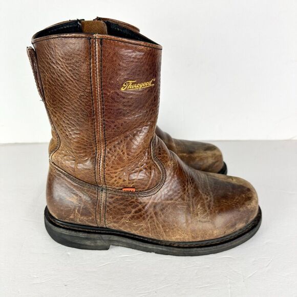 Thorogood Mens Side Zip Wellington Met Safety Toe Boot Size 9 Wide Vibram 8" - Picture 2 of 13
